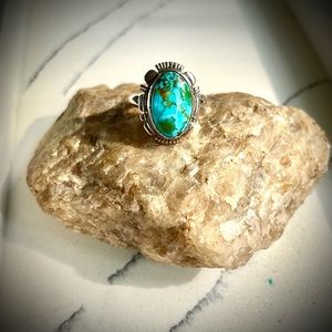 Authentic Navajo turquoise and sterling ring